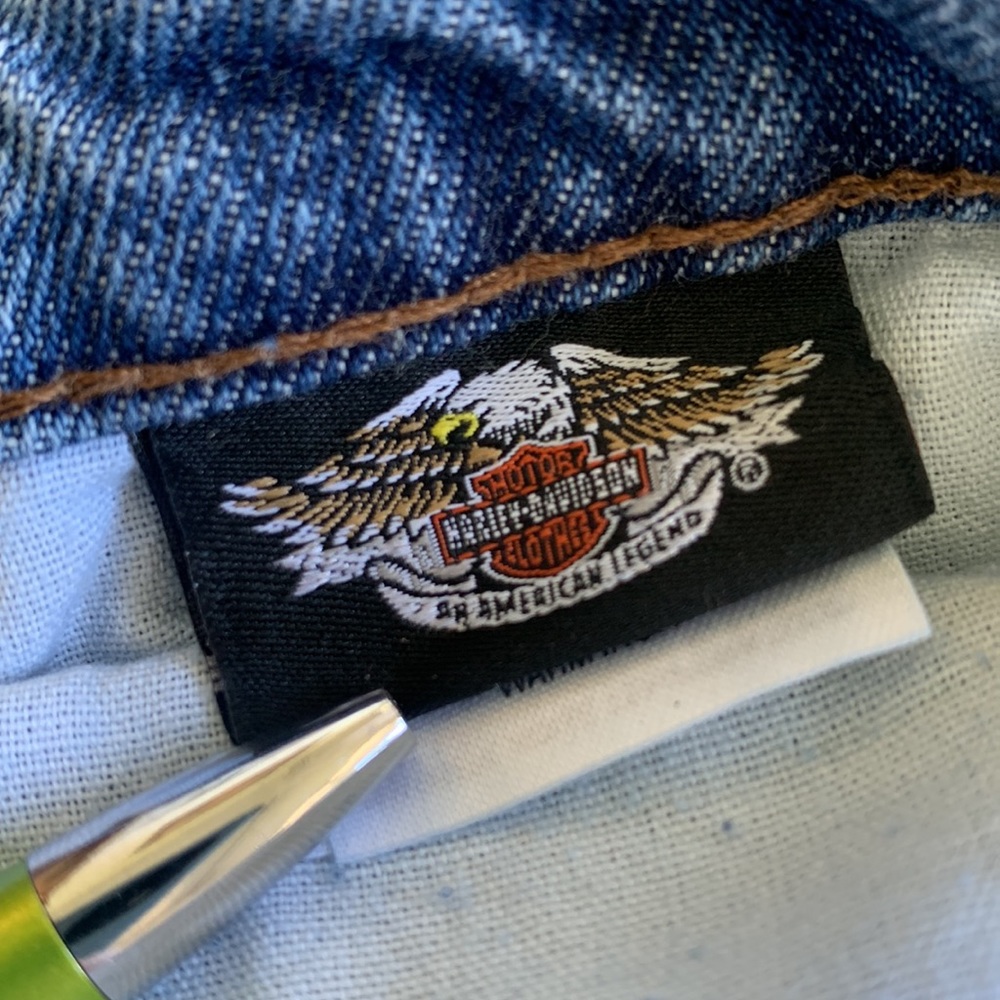 Harley Davidson Blue Jeans 2RXT-H-DMC Women 10 Reg Boot Cut Straight vintage med - Picture 9 of 10